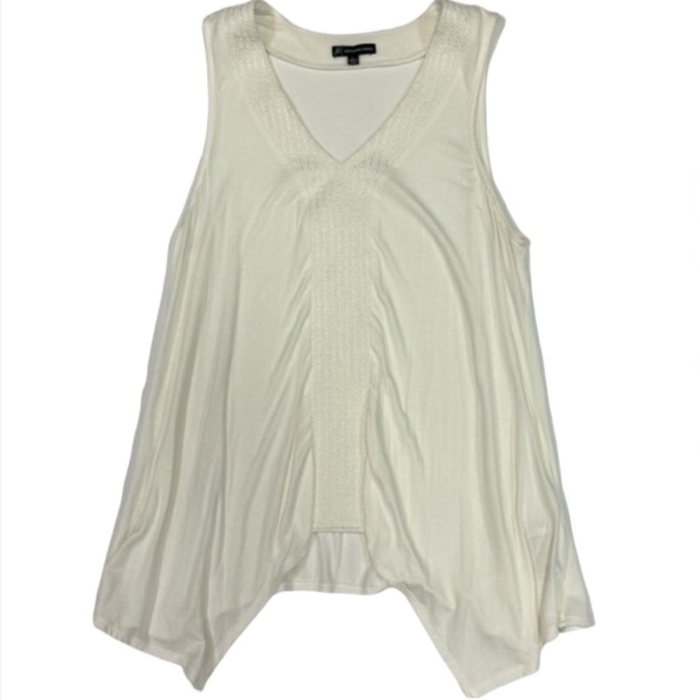 Adrianna Papell Ladies Sleeveless V Neck Flowy Top With Longer Sides Size L EUC